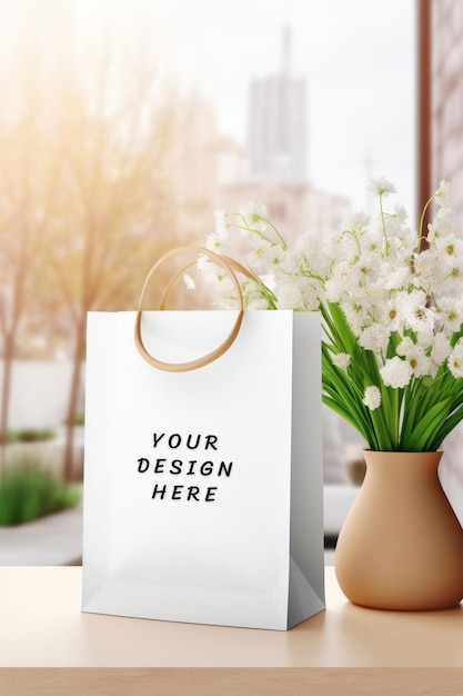 a bag with the words your design design on it