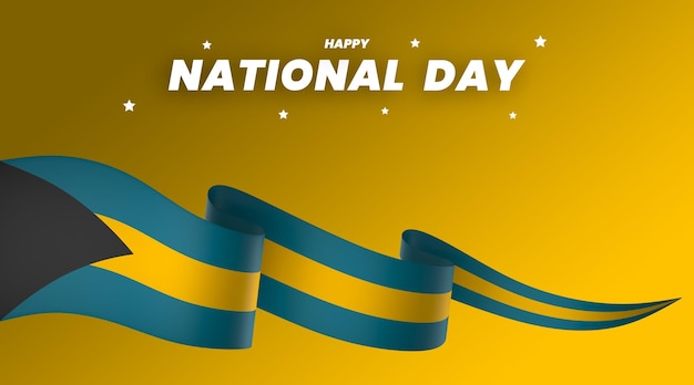 The Bahamas flag element design national independence day banner ribbon psd