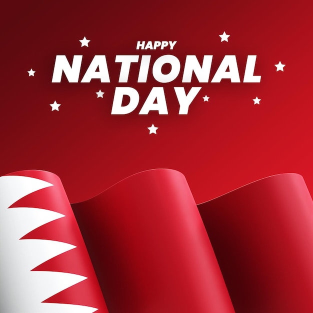 Bahrain flag design national independence day banner editable text and background