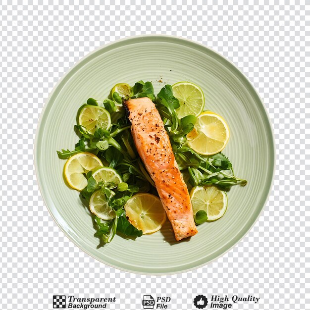 PSD baked salmon isolated on transparent background