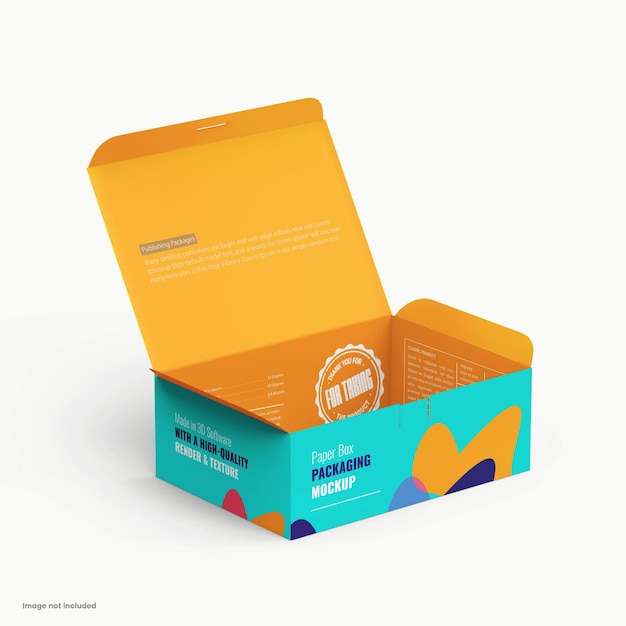 bakery beverage food packaging and containing box mockup