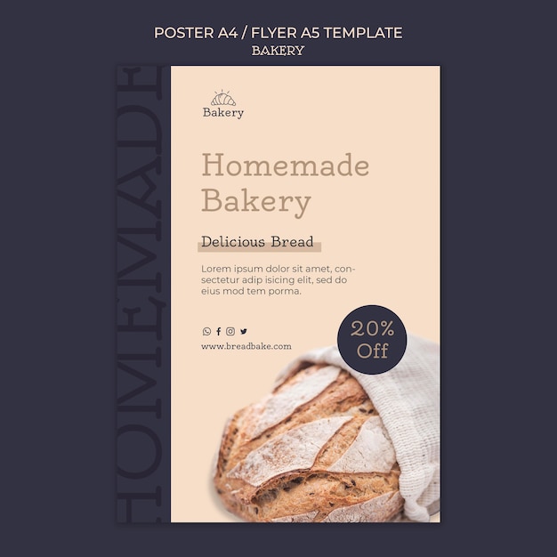 PSD bakery poster design template