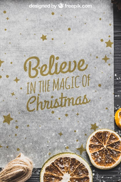 PSD baking paper and christmas mockup