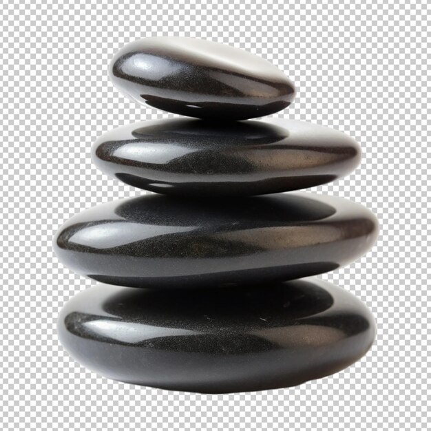 PSD balanced black stones on transparent background