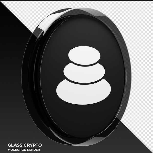 Balancer BAL Glass Crypto Coin 3D Illustration