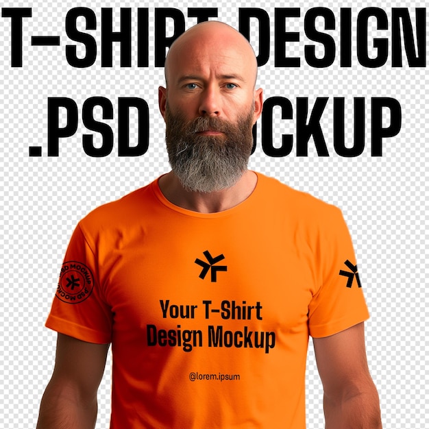 Bald Man T Shirt Mockup