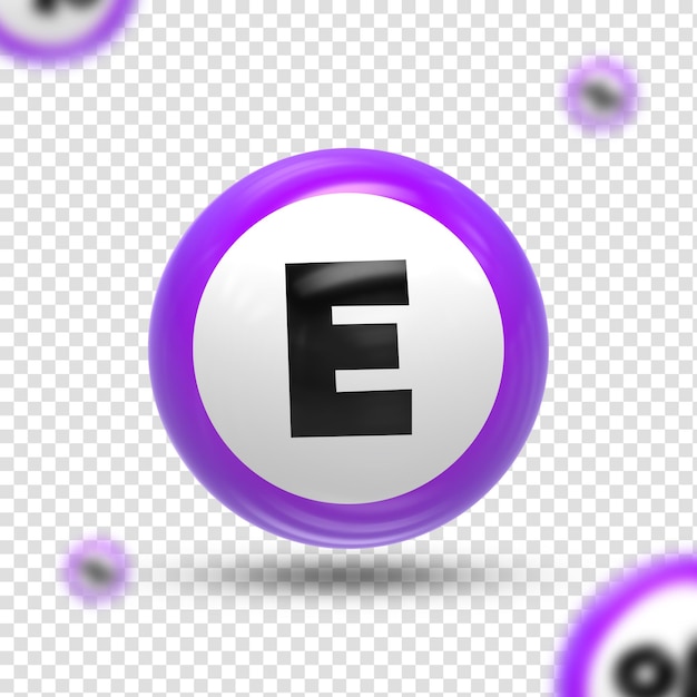 Ball Font E 3d render illustration