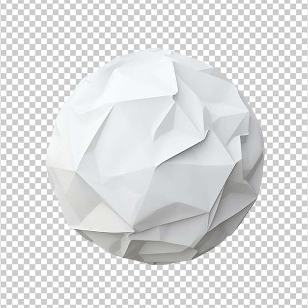 a ball of paper isolated on transparent background on white background