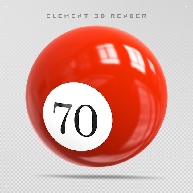 PSD ball red number 70