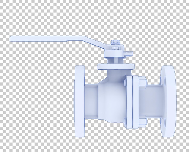 PSD ball valve isolated on transparent background 3d rendering illustration