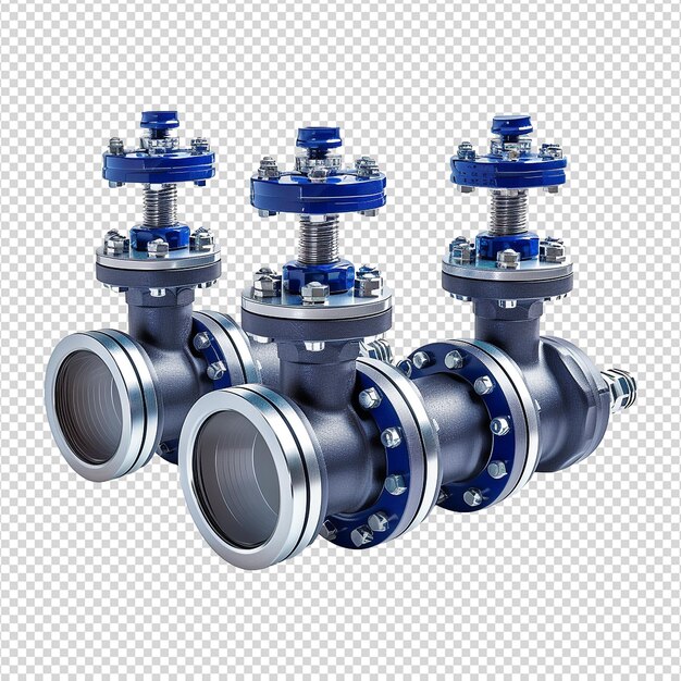 PSD ball valves isolated on transparent background