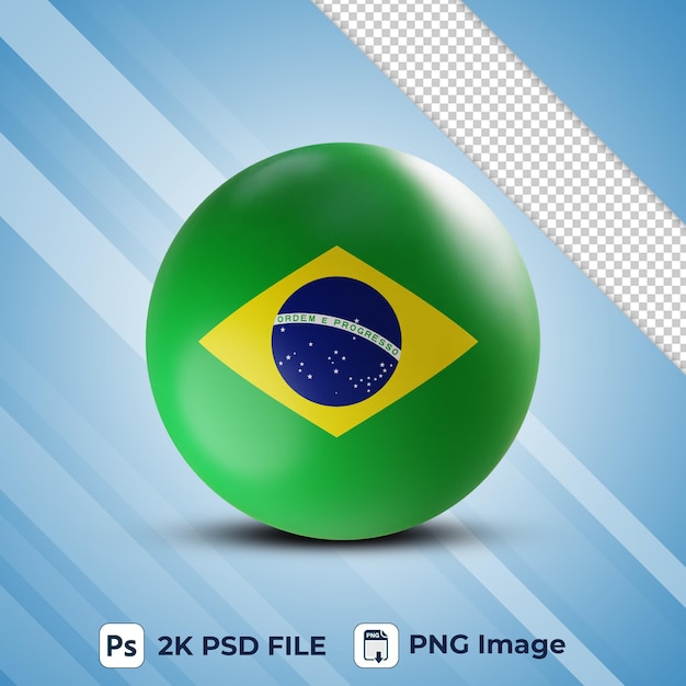 PSD a ball with the brazil flag on it