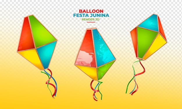 Balloon 3d render Festa Junina Brazil