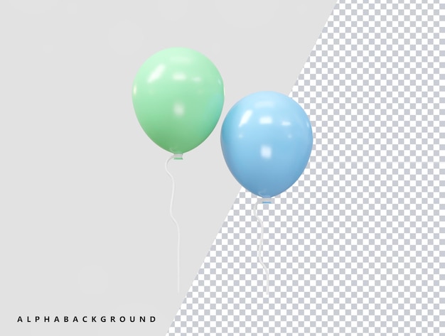 Balloon 3d rendering vector element