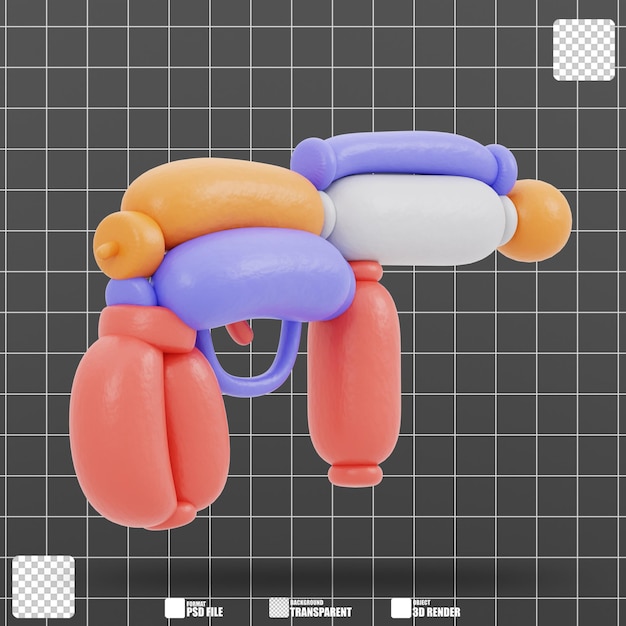 PSD balloon gun made of different colored balloons