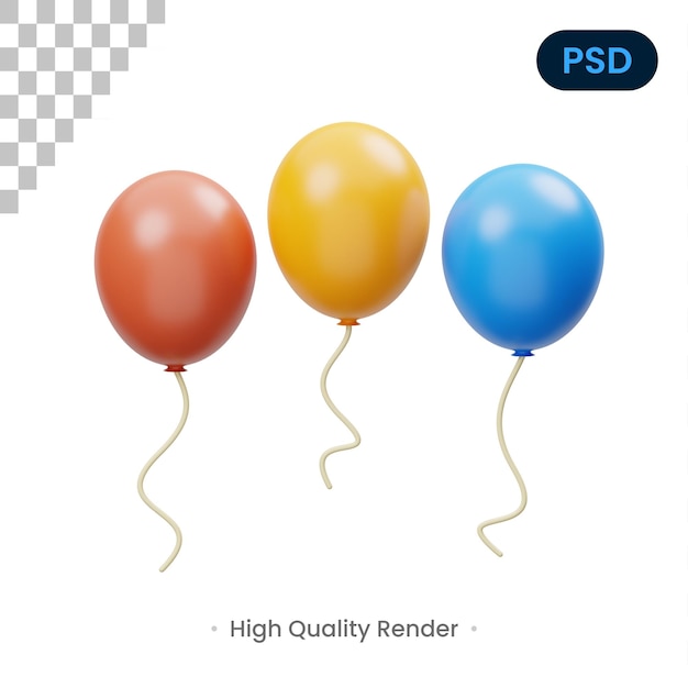 Balloons 3D Icon