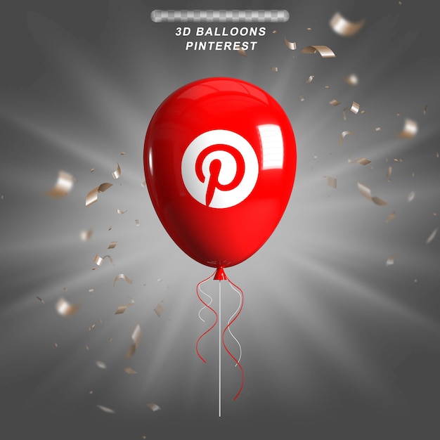 balloons 3d pinterest logo social media styles