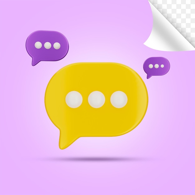 Balloons speech bubble chat 3d render