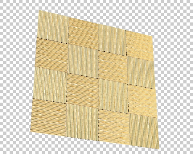 PSD bamboo wall isolated on transparent background 3d rendering illustration