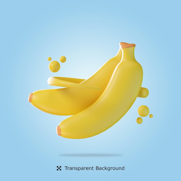 Banana 3d icon illustration