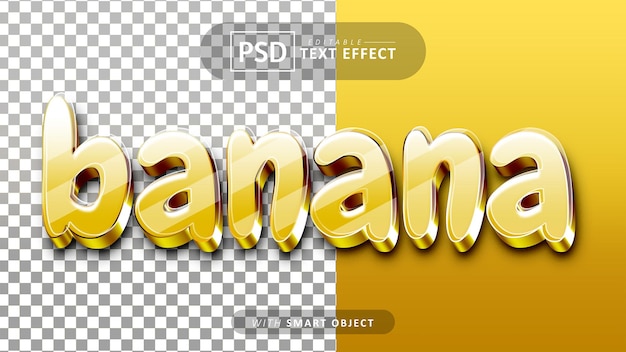 Banana 3d text effect editable