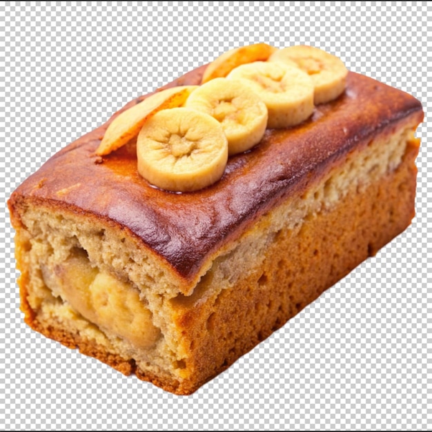 PSD banana cake made at home isolated on transparent background