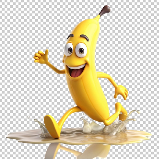 PSD a banana character is running