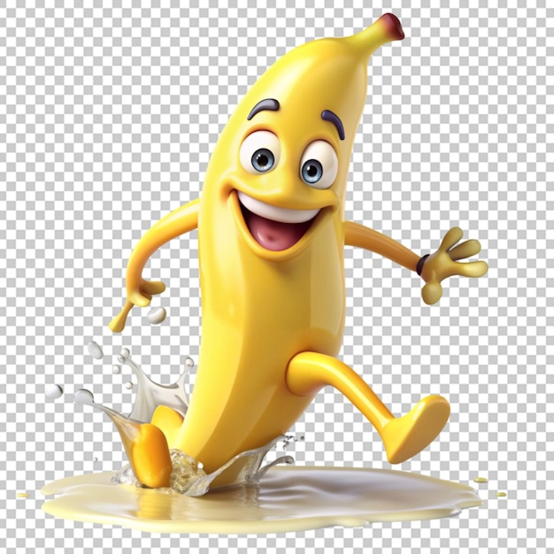 PSD a banana character is running