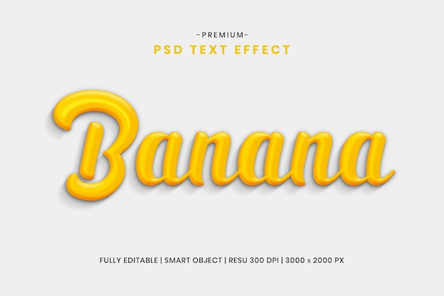 Banana editable 3d psd text effect