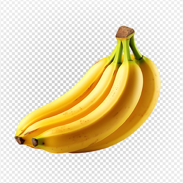 Banana fruit isolated on transparent background generative ai