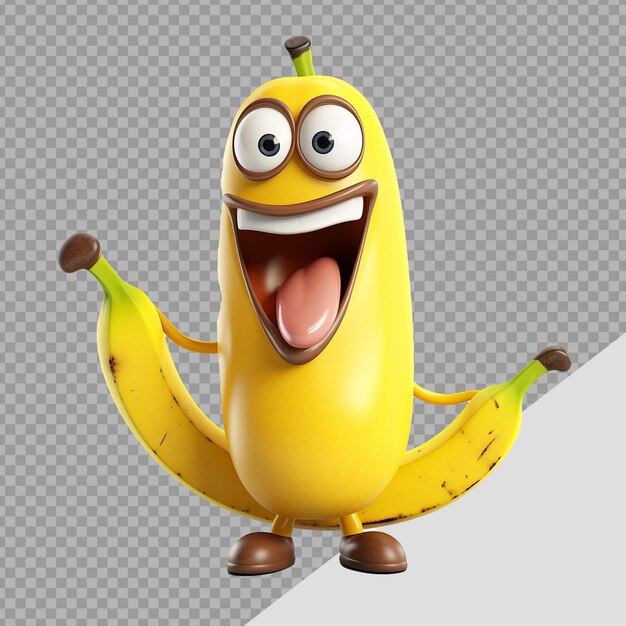 PSD banana png isolated on transparent background