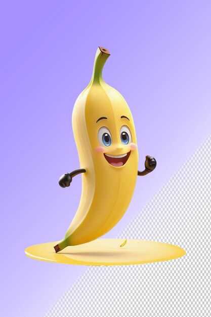 PSD a banana with a face that says  face  on it