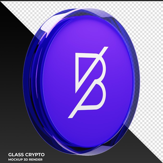 Band Protocol BAND Glass Crypto Coin 3D Illustration