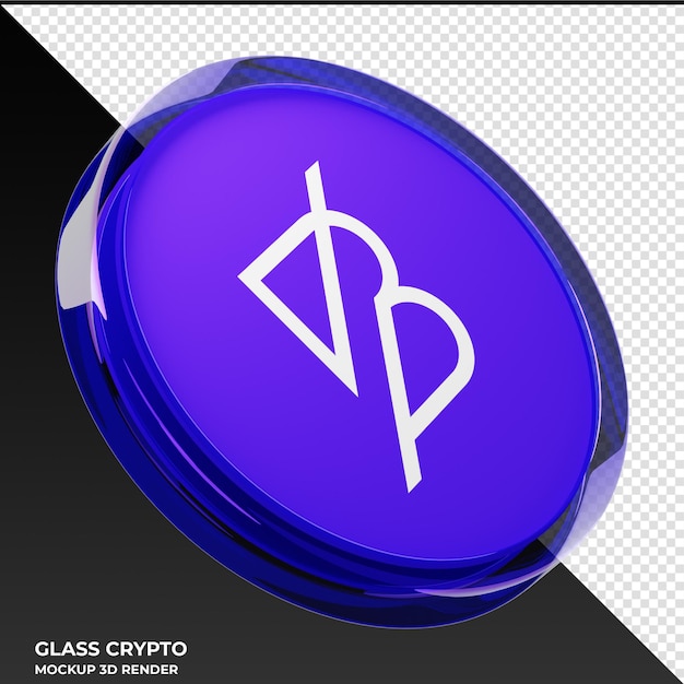 Band Protocol BAND Glass Crypto Coin 3D Illustration