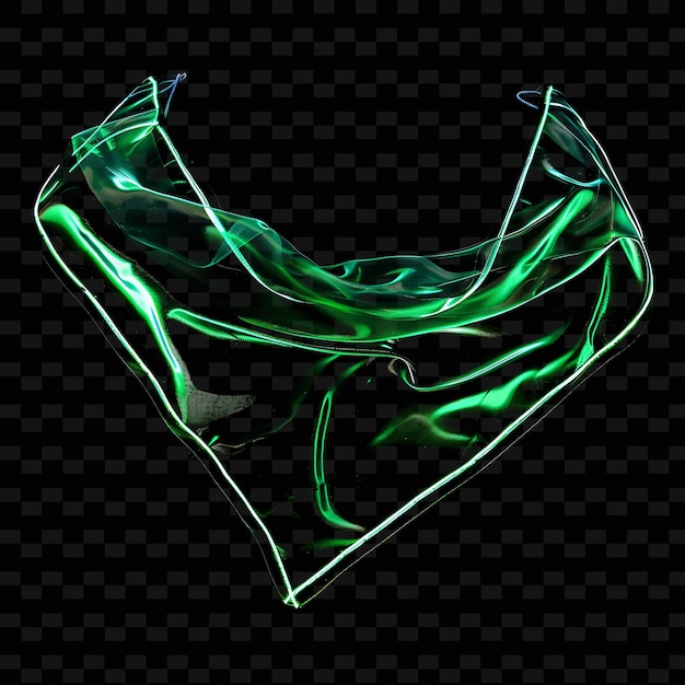 Bandana With a Triangular Shape Made With Clear Silk Glowing PNG Unique Neon Fashion Clothing