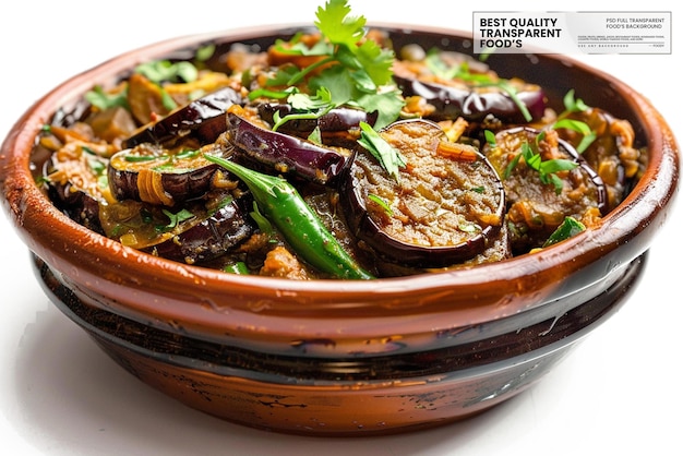 PSD bangali begun pora a simple yet delicious bengali eggplant dish on transparent background