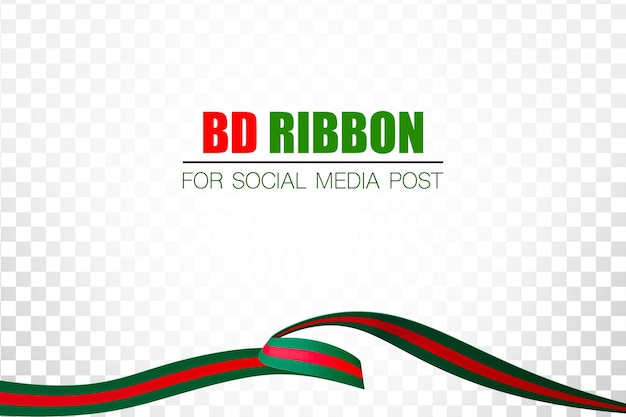 Bangladeshi Flag Ribbon for social media post