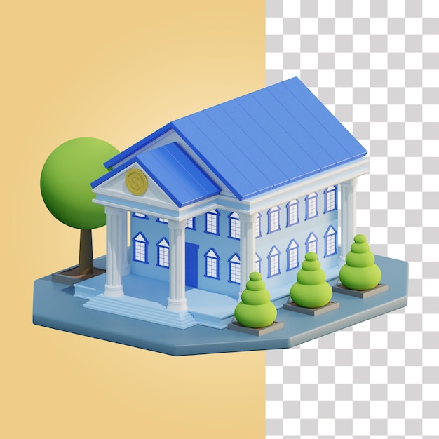 Bank building 3d illustration