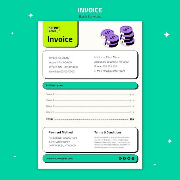 PSD bank services template design