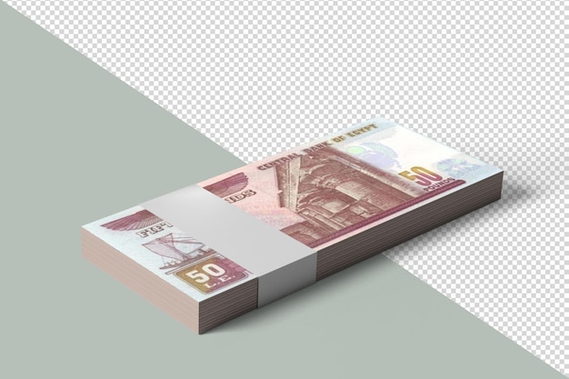 Banknotes of the Egyptian pound Fifty Egyptian pounds back Realistic money isolated