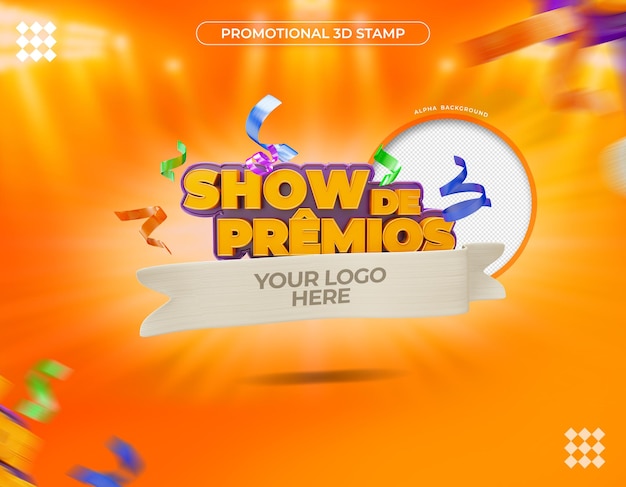 Banner 3d awards show in brazil promotion template