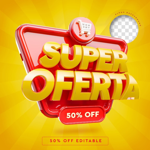 Banner 3D Super Offer in Brazil with 50 OFF