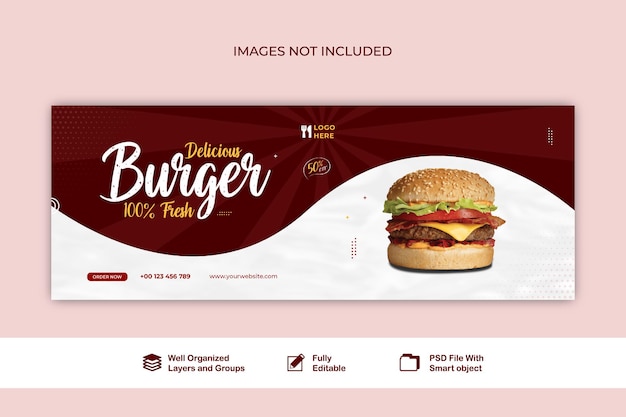 Banner burger sale food agency social media web post banner template psd