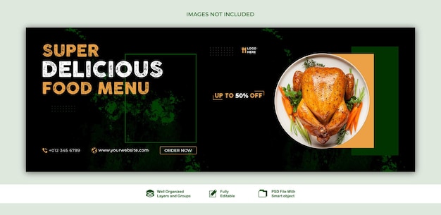 Banner chicken sale food agency social media web post banner template psd