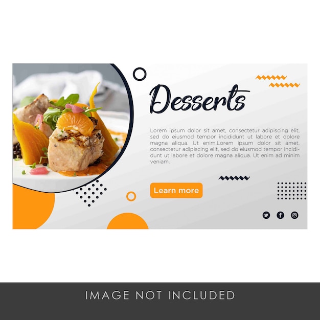 Banner desserts yellow template clean modern