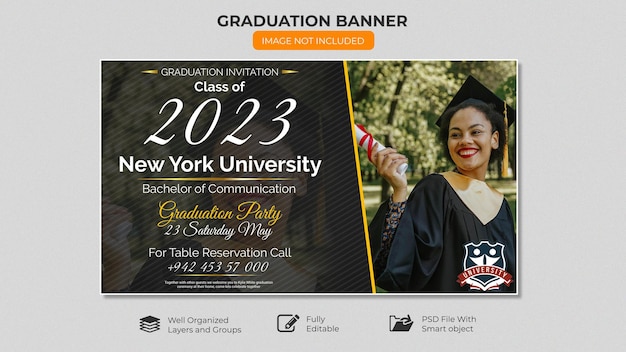 A banner for a graduation banner for new york university.