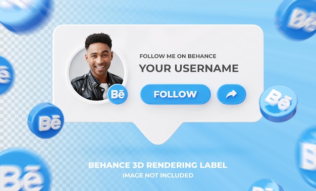 Banner Icon Profile on Behance 3d Rendering Label Template