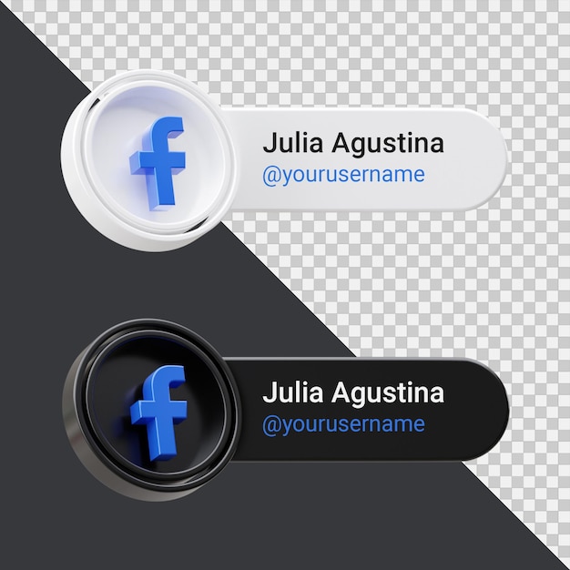 Banner Icon Profile on Facebook 3d Render Composition Isolated