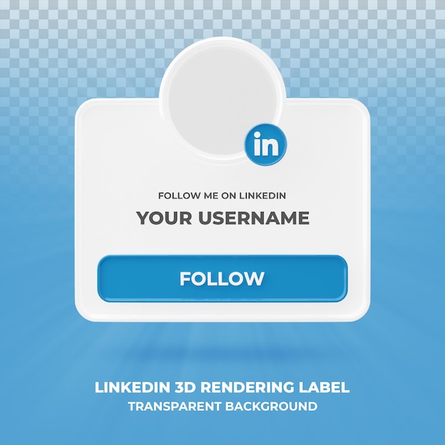 Banner Icon Profile on Linkedin 3d Rendering banner Isolated