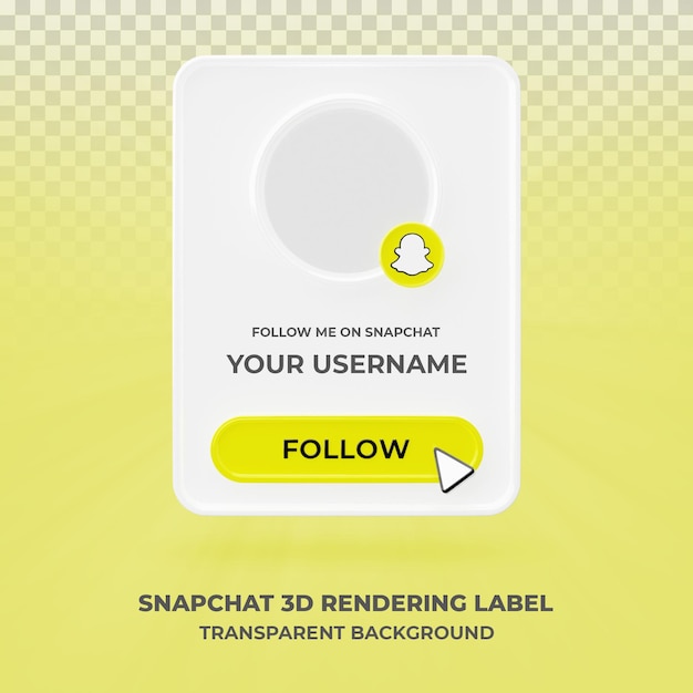 Banner Icon Profile on Snapchat 3d Rendering banner Isolated